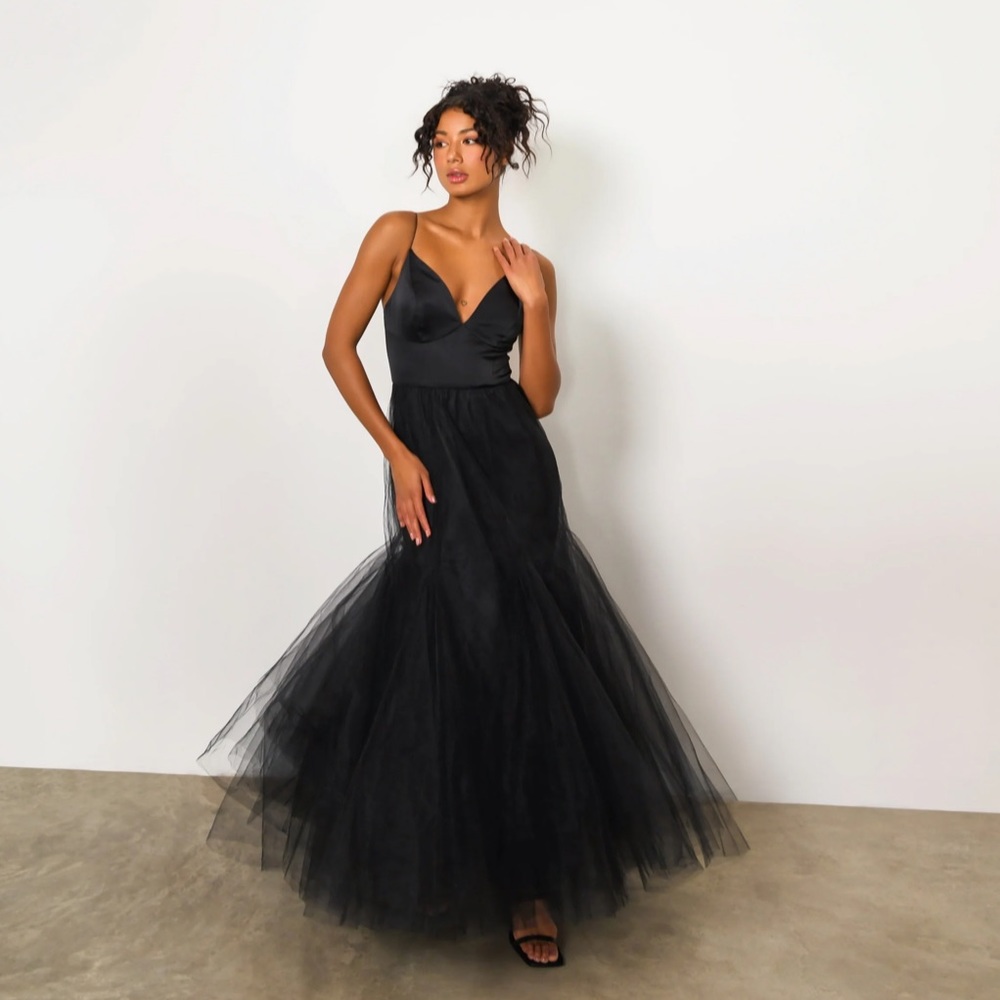 Anthropologie Hutch Lucia V-Neck Tulle Maxi Dress - Picture 6 of 6